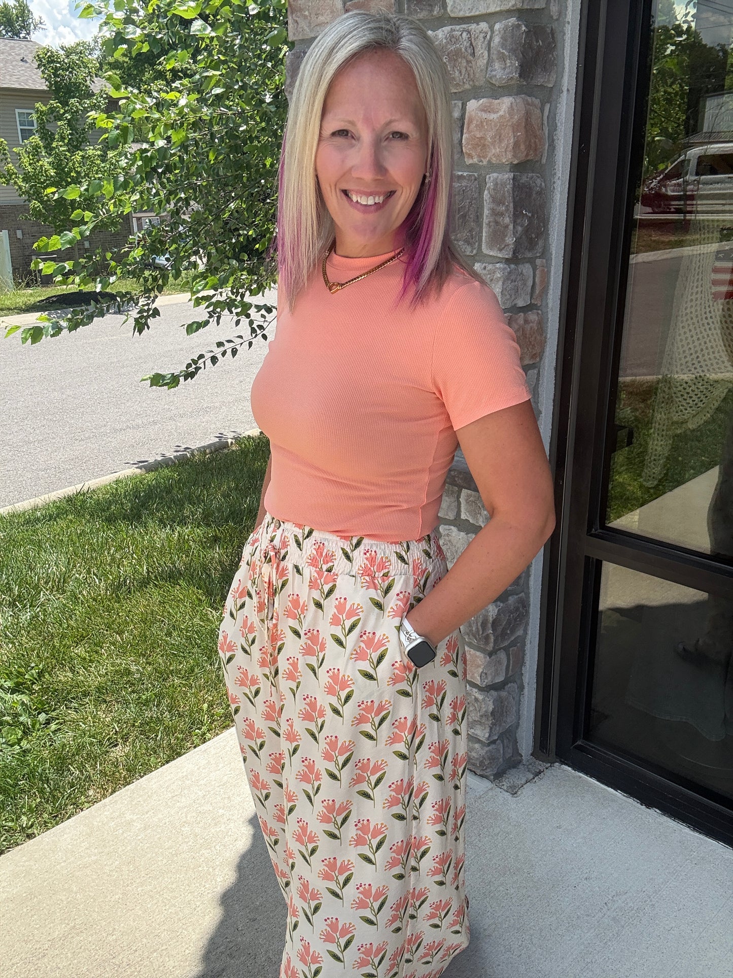 Peach Blossom Maxi Skirt