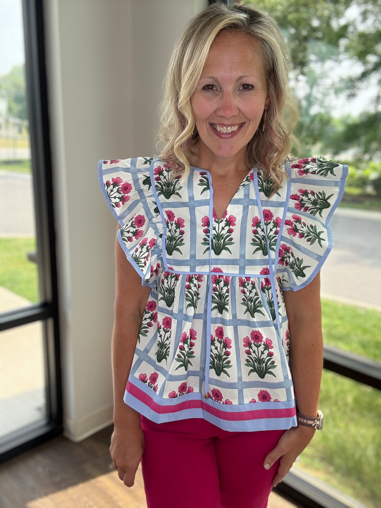 Magenta Breezy Top