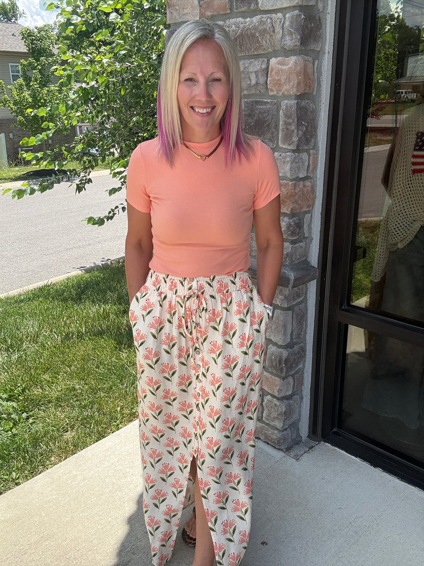 Peach Blossom Maxi Skirt