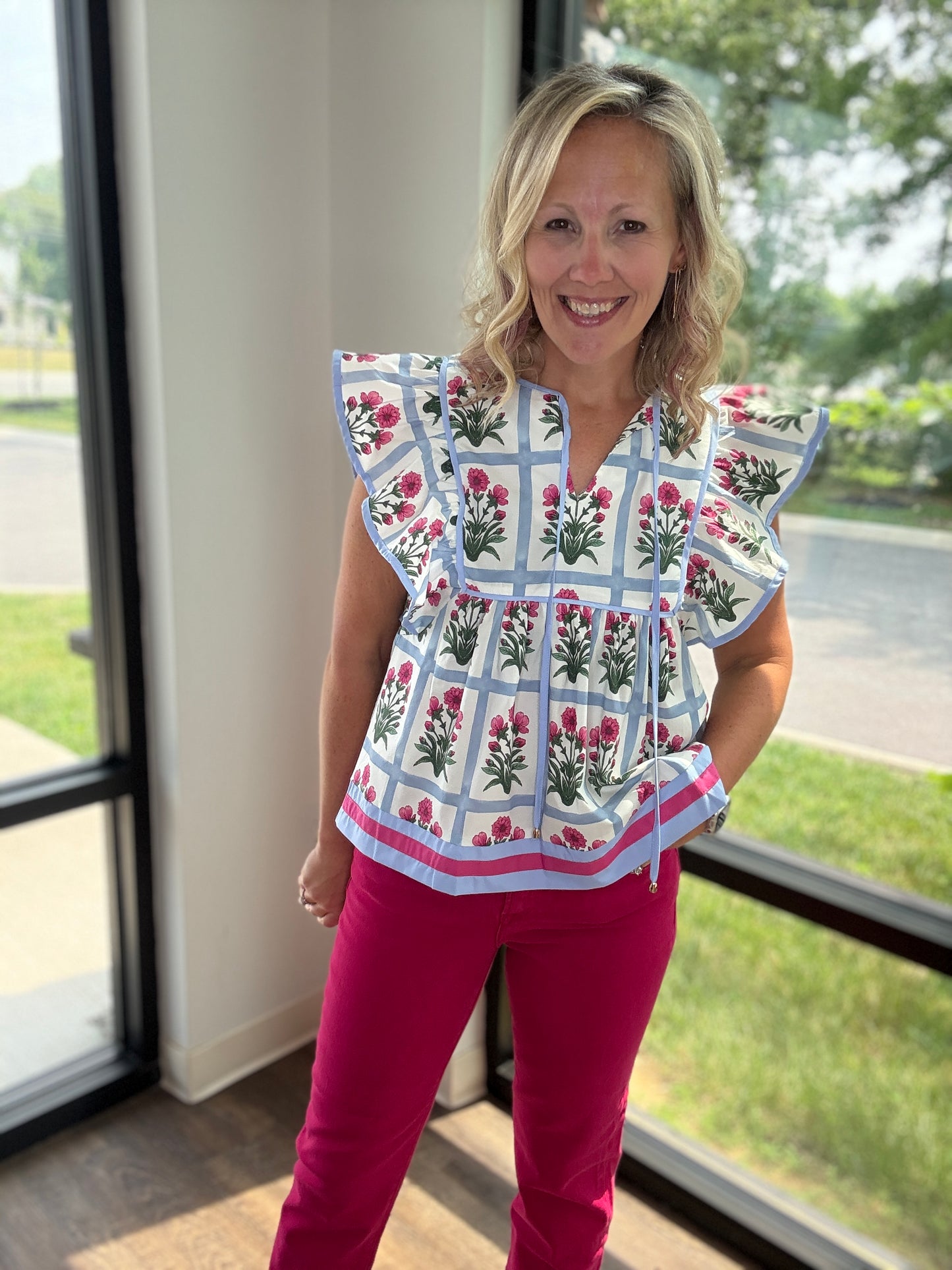 Magenta Breezy Top