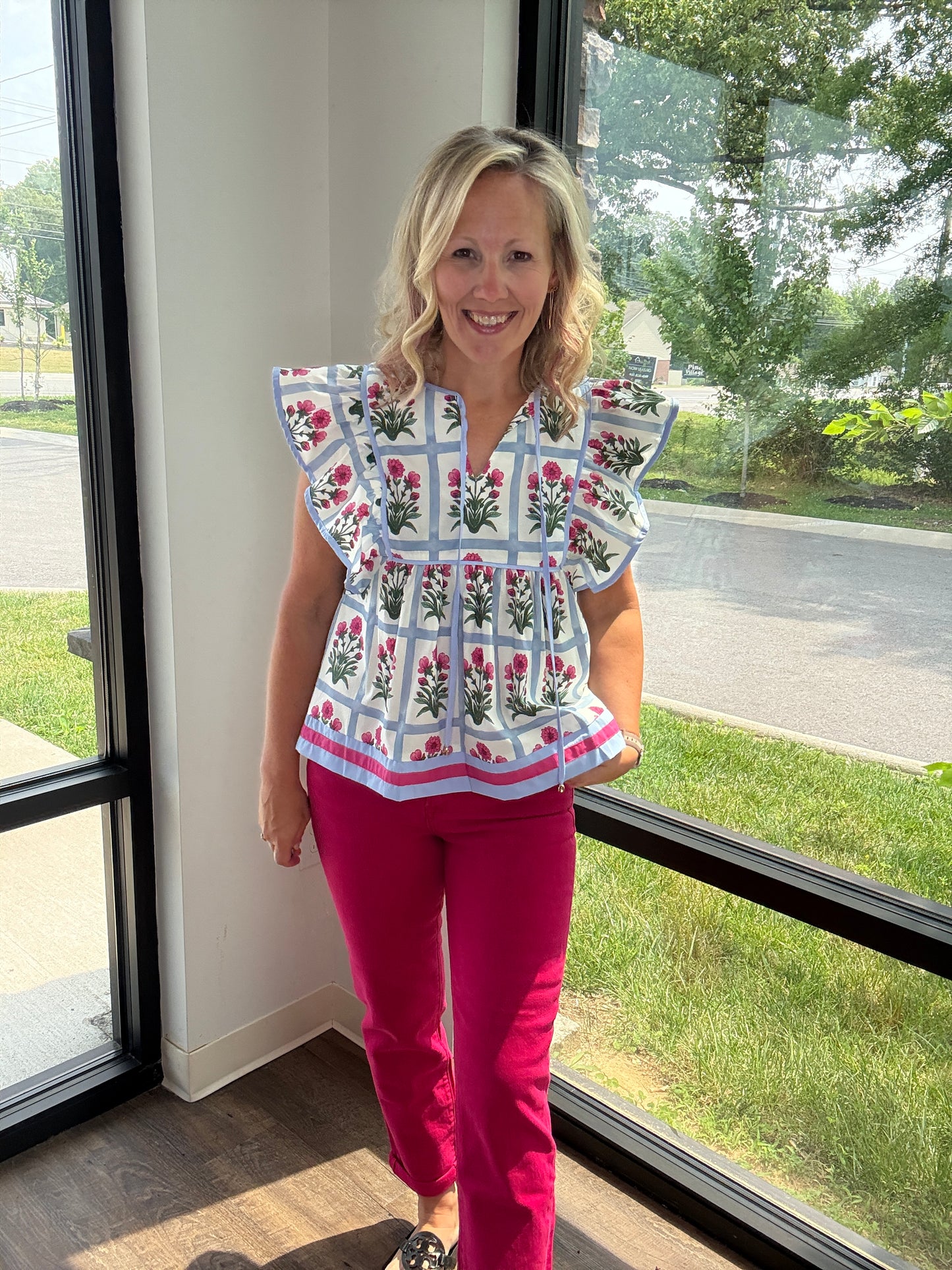 Magenta Breezy Top