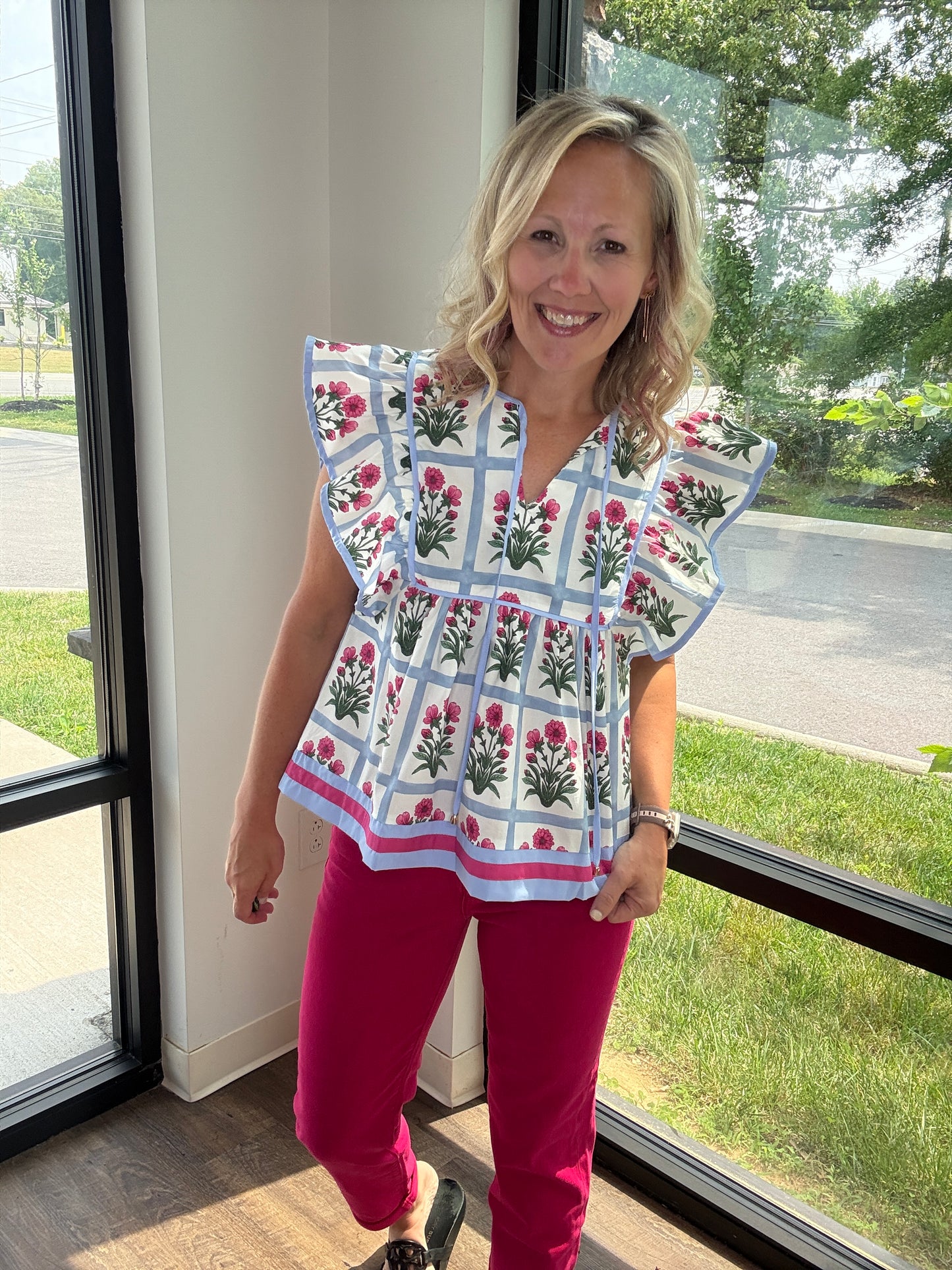 Magenta Breezy Top
