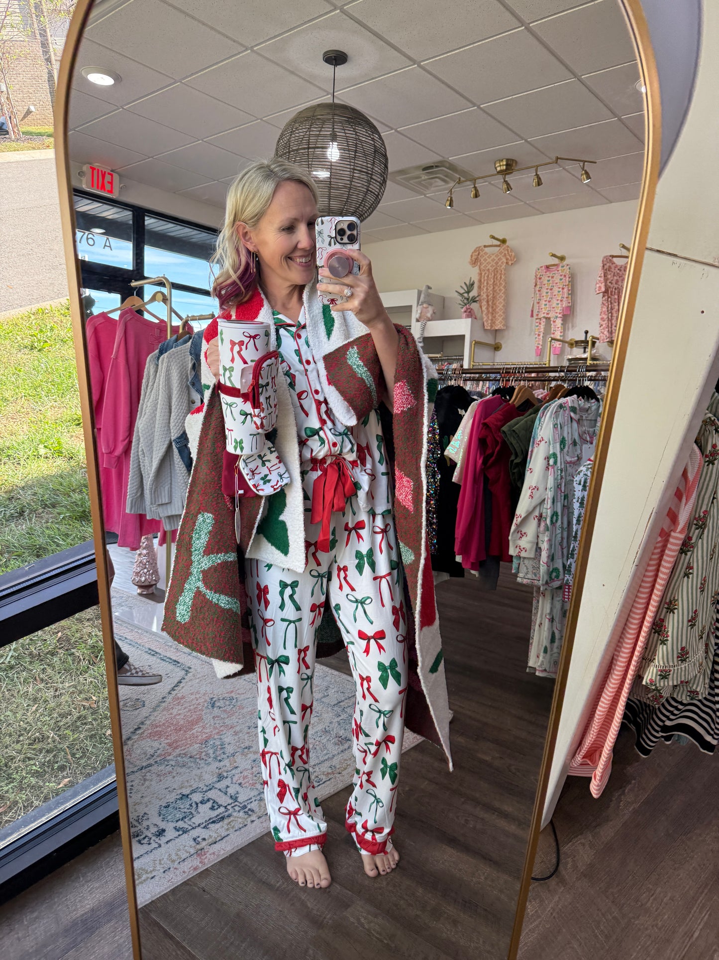 Midnight Bow Christmas PJs