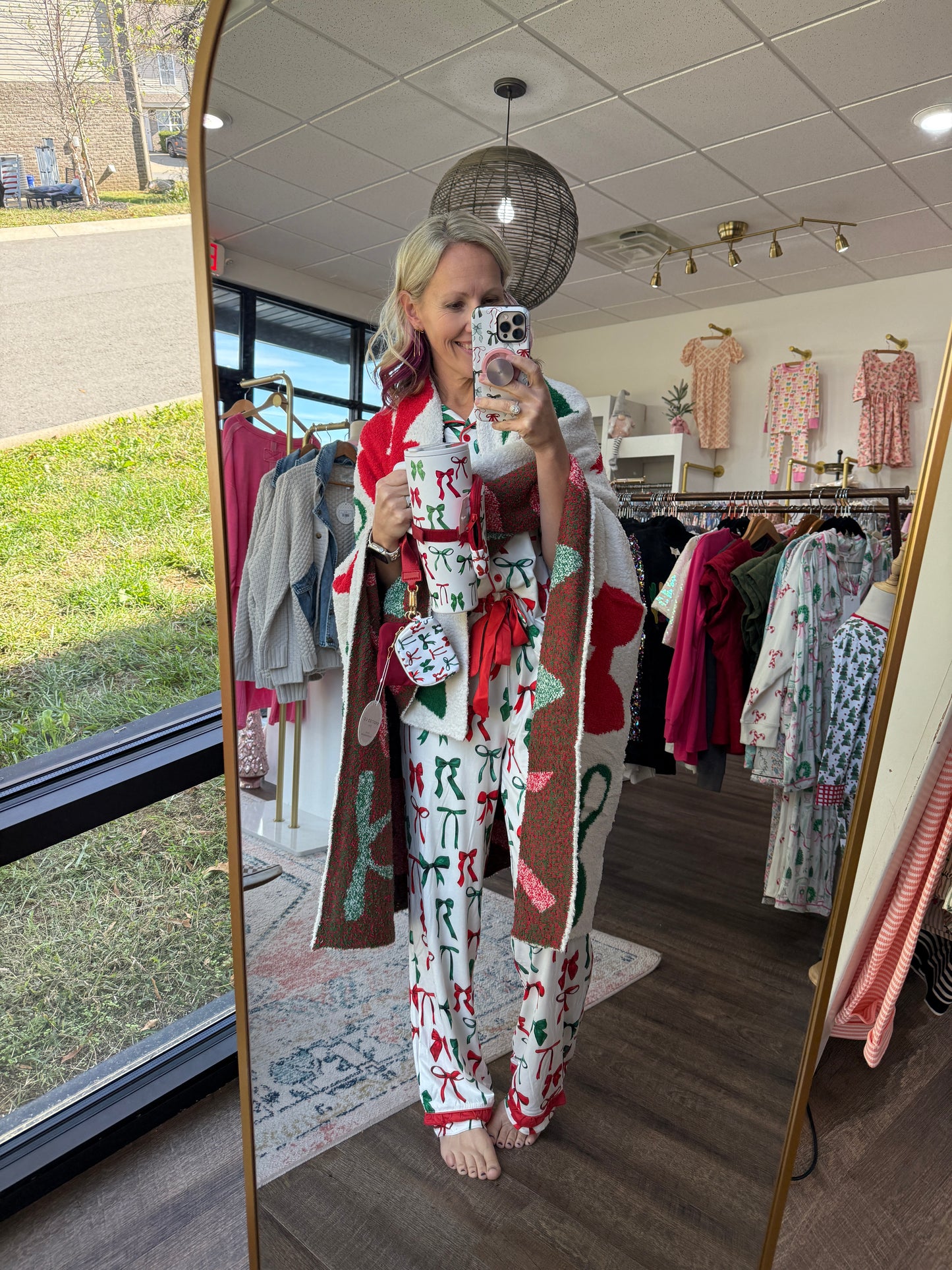 Midnight Bow Christmas PJs