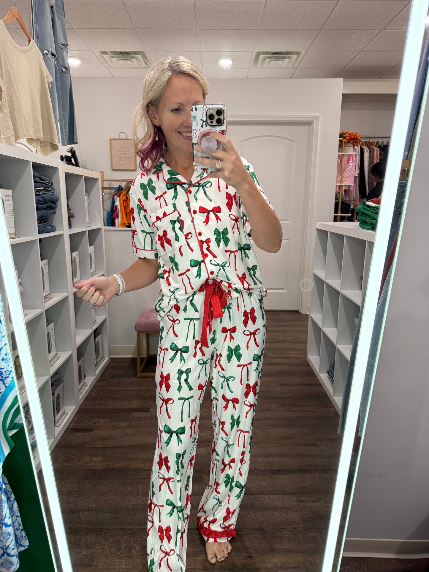 Midnight Bow Christmas PJs