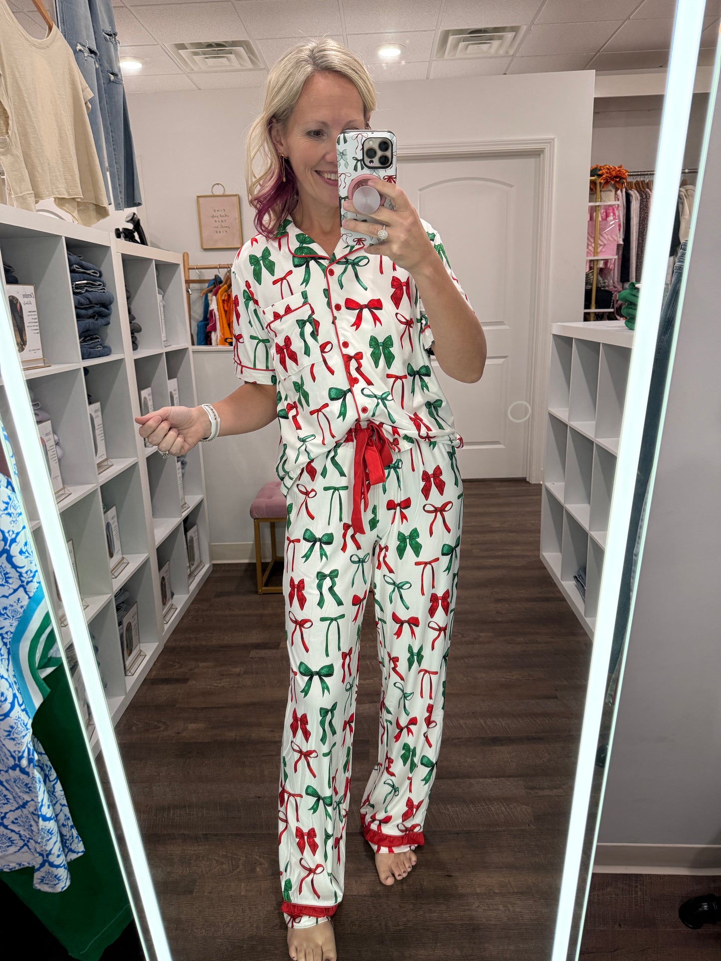 Midnight Bow Christmas PJs