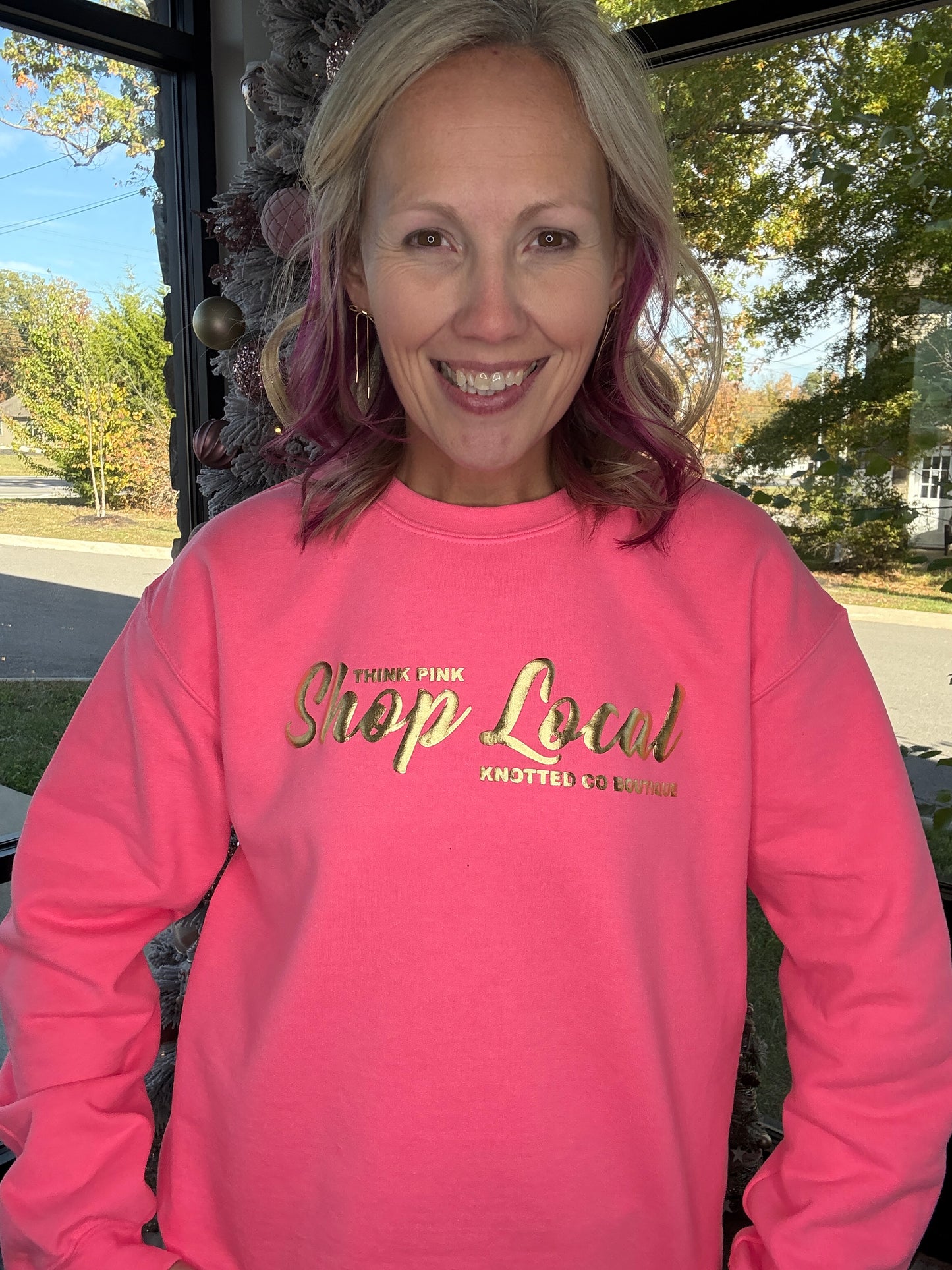 Think Pink, Shop Local Sweatshirt