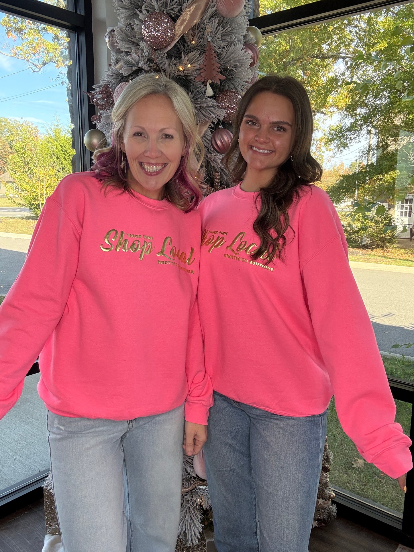 Think Pink, Shop Local Sweatshirt