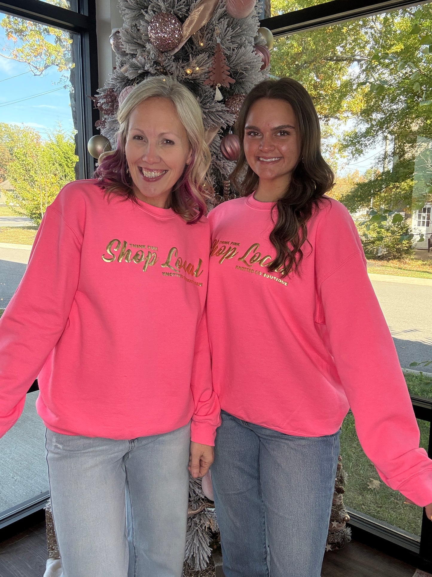 Think Pink, Shop Local Sweatshirt