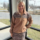 Mia Printed Pullover- Safari Chic