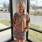 Mia Printed Pullover- Safari Chic