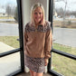 Mia Printed Pullover- Safari Chic