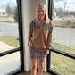 Mia Printed Pullover- Safari Chic