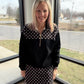 Mia Pullover- Black Polka Dot