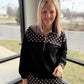 Mia Pullover- Black Polka Dot
