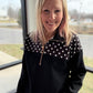 Mia Pullover- Black Polka Dot