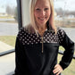 Mia Pullover- Black Polka Dot