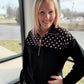 Mia Pullover- Black Polka Dot