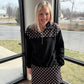 Mia Pullover- Black Polka Dot
