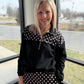 Mia Pullover- Black Polka Dot