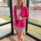 Sutton Button Up Top- Pink