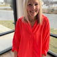 Sloane Button Up- Coral