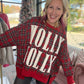 Holly Jolly Cozy Sweatshirt- Red