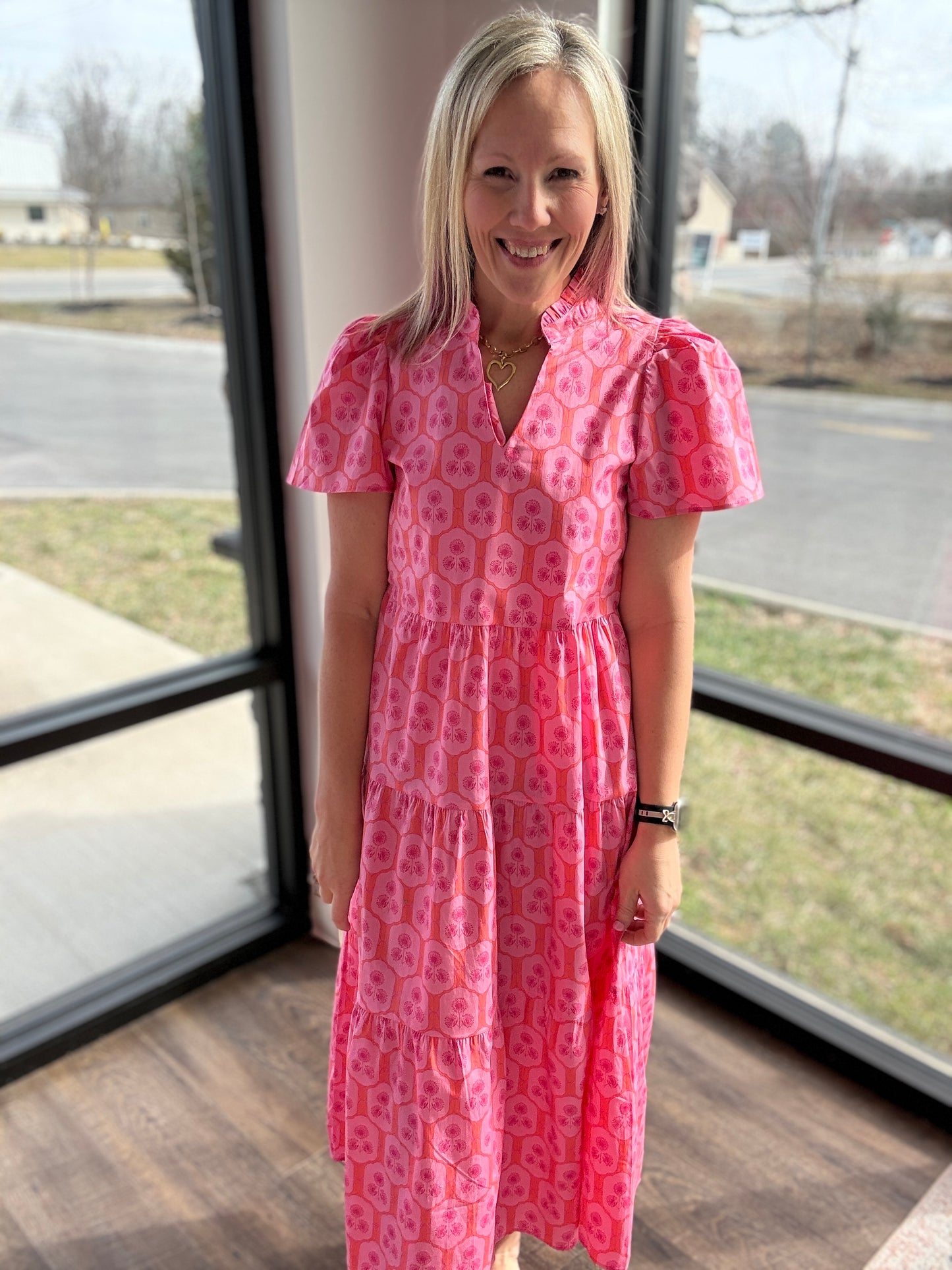 Rosette Charm Midi Dress