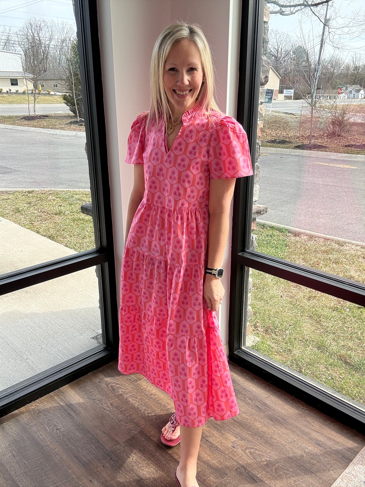 Rosette Charm Midi Dress