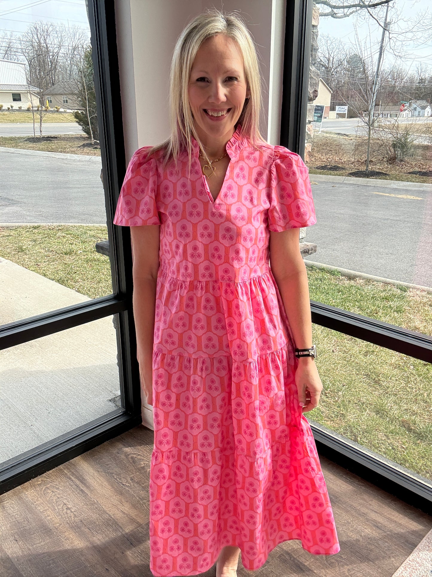 Rosette Charm Midi Dress