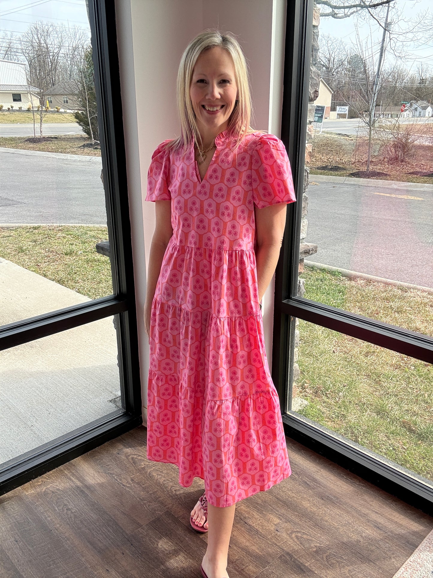 Rosette Charm Midi Dress