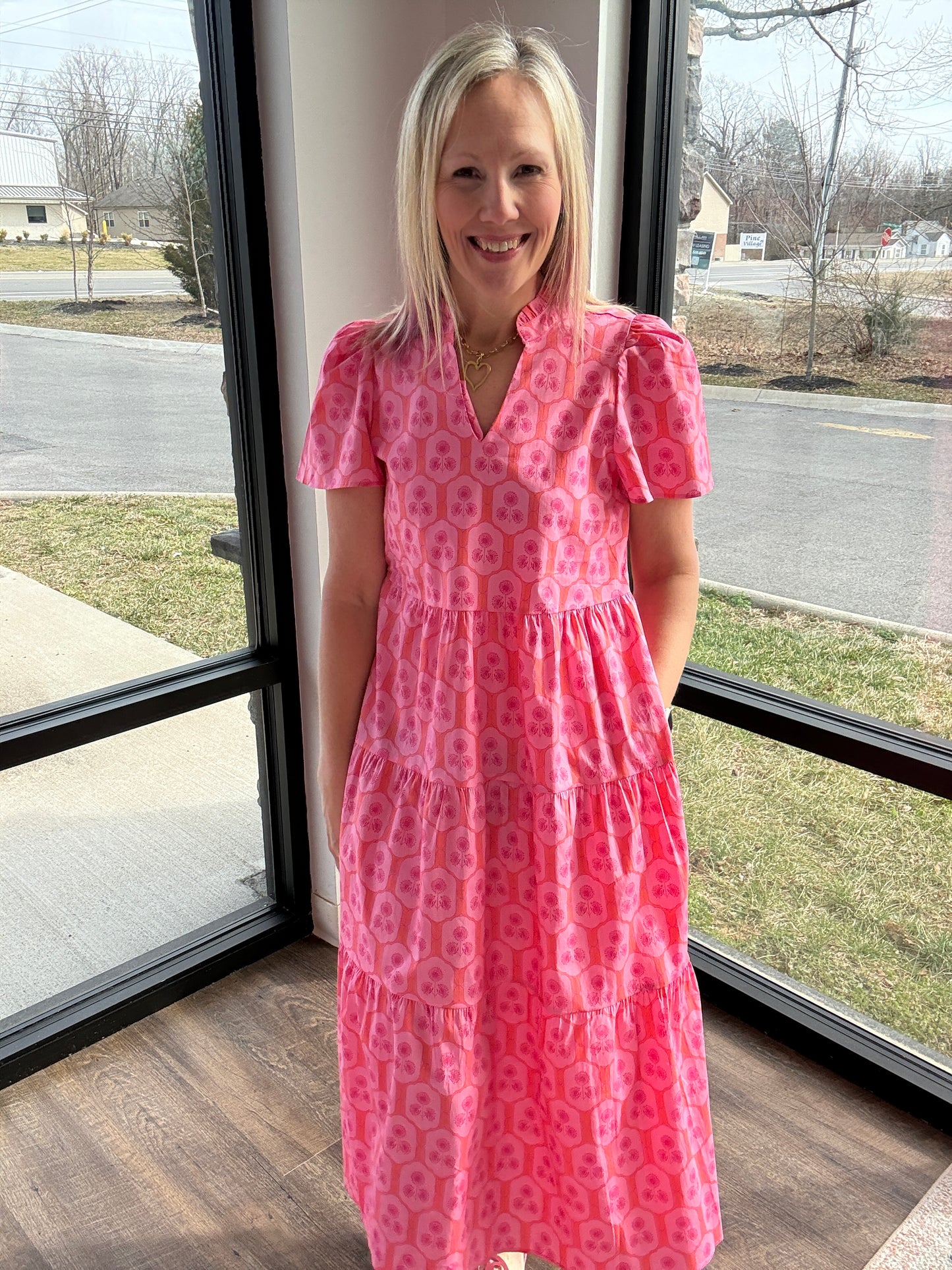 Rosette Charm Midi Dress