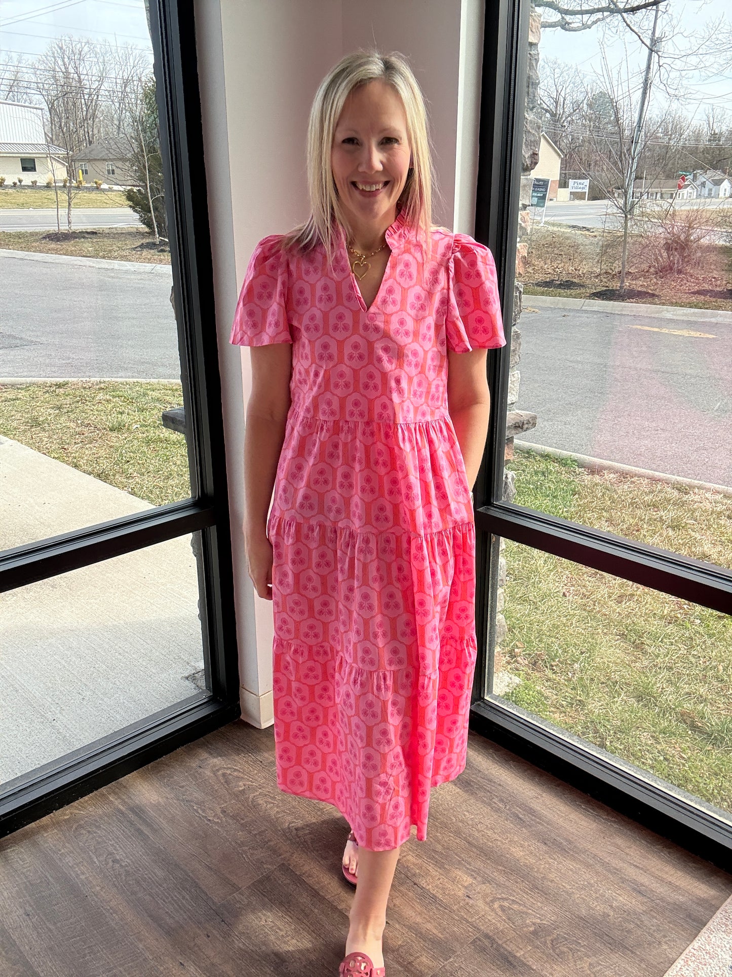 Rosette Charm Midi Dress