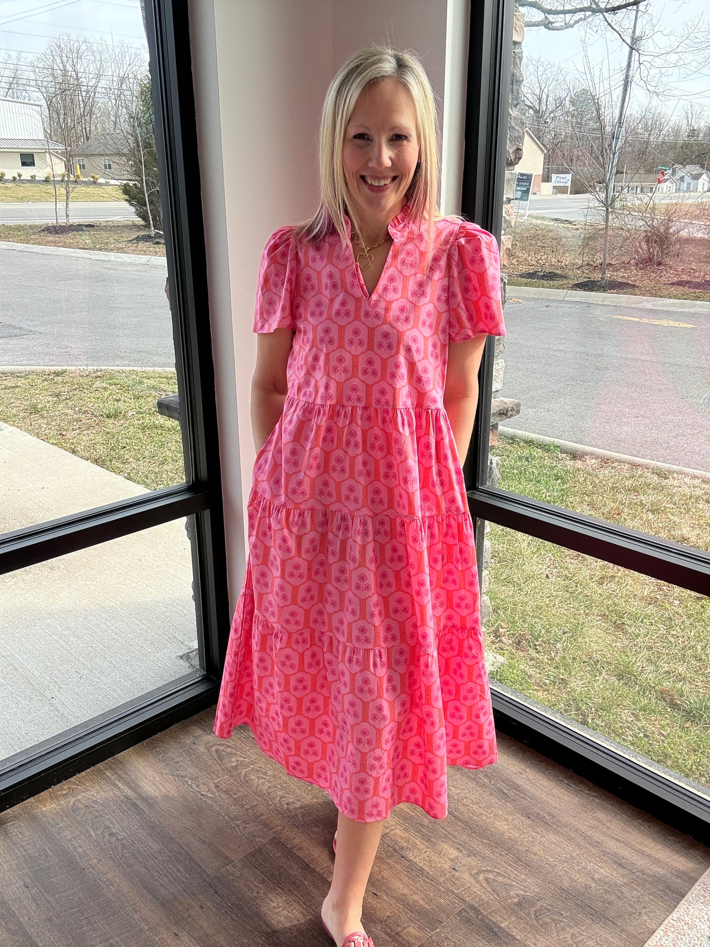 Rosette Charm Midi Dress