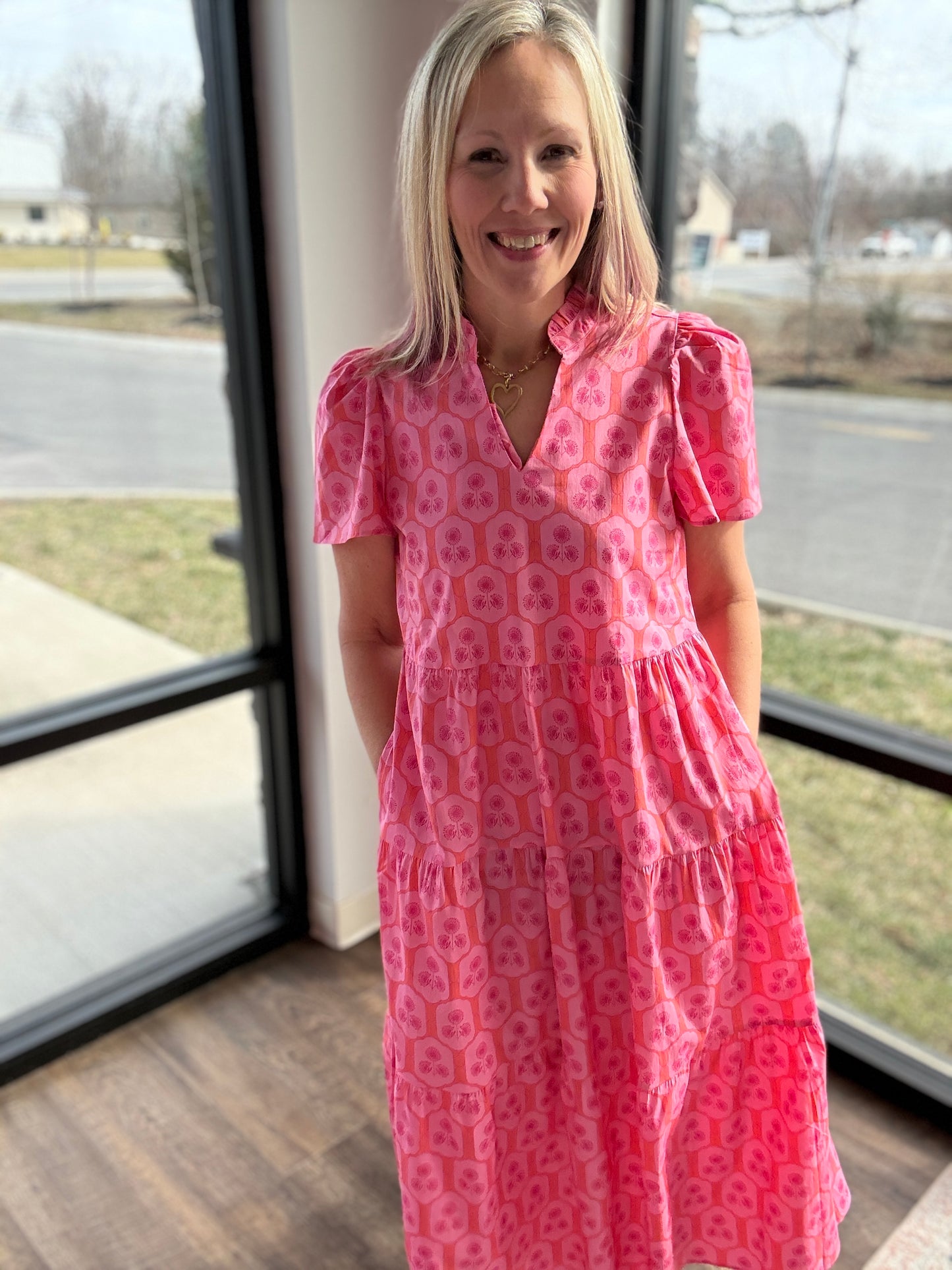 Rosette Charm Midi Dress