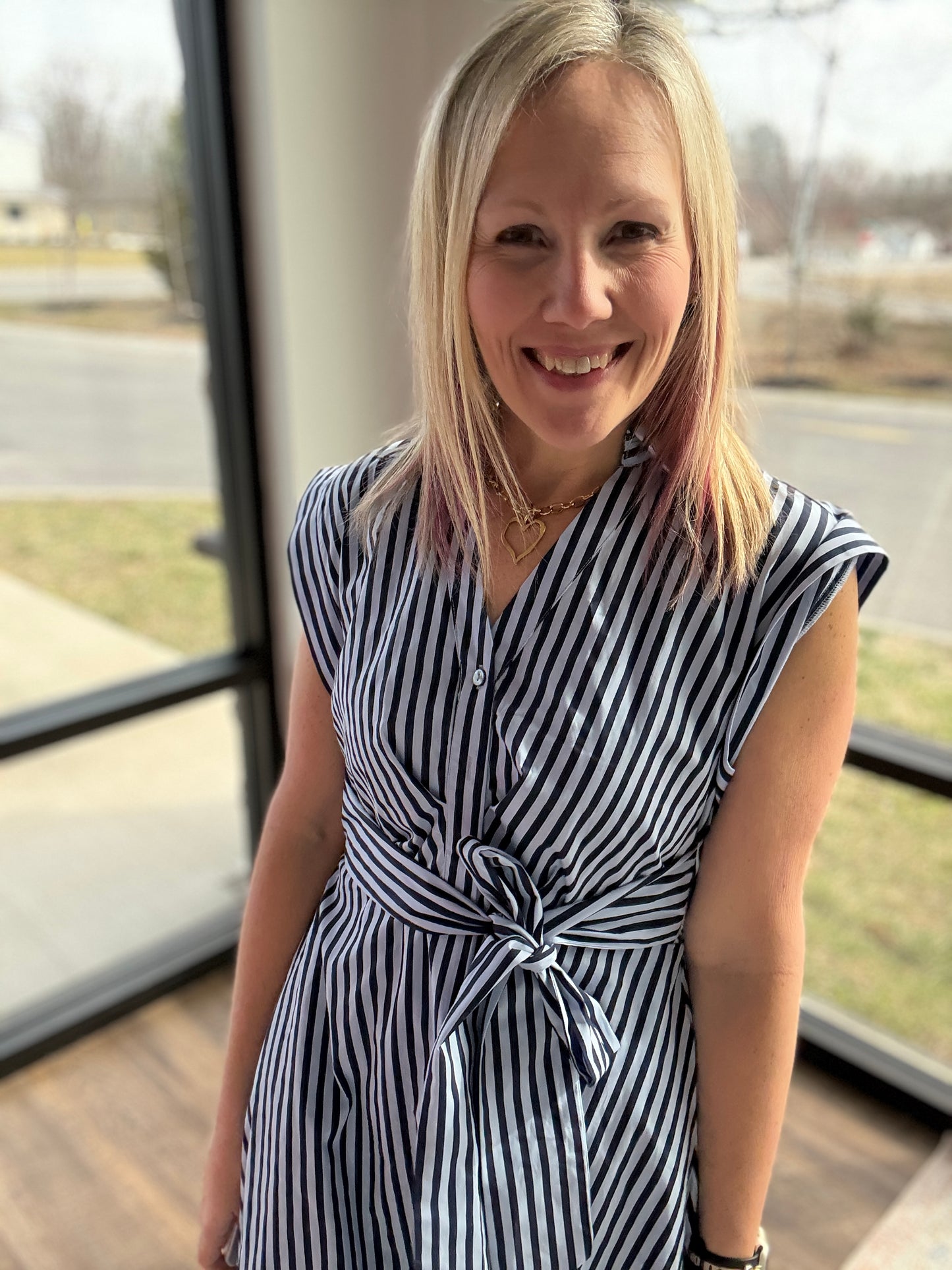 Fresh Lines Maxi Dress- Navy