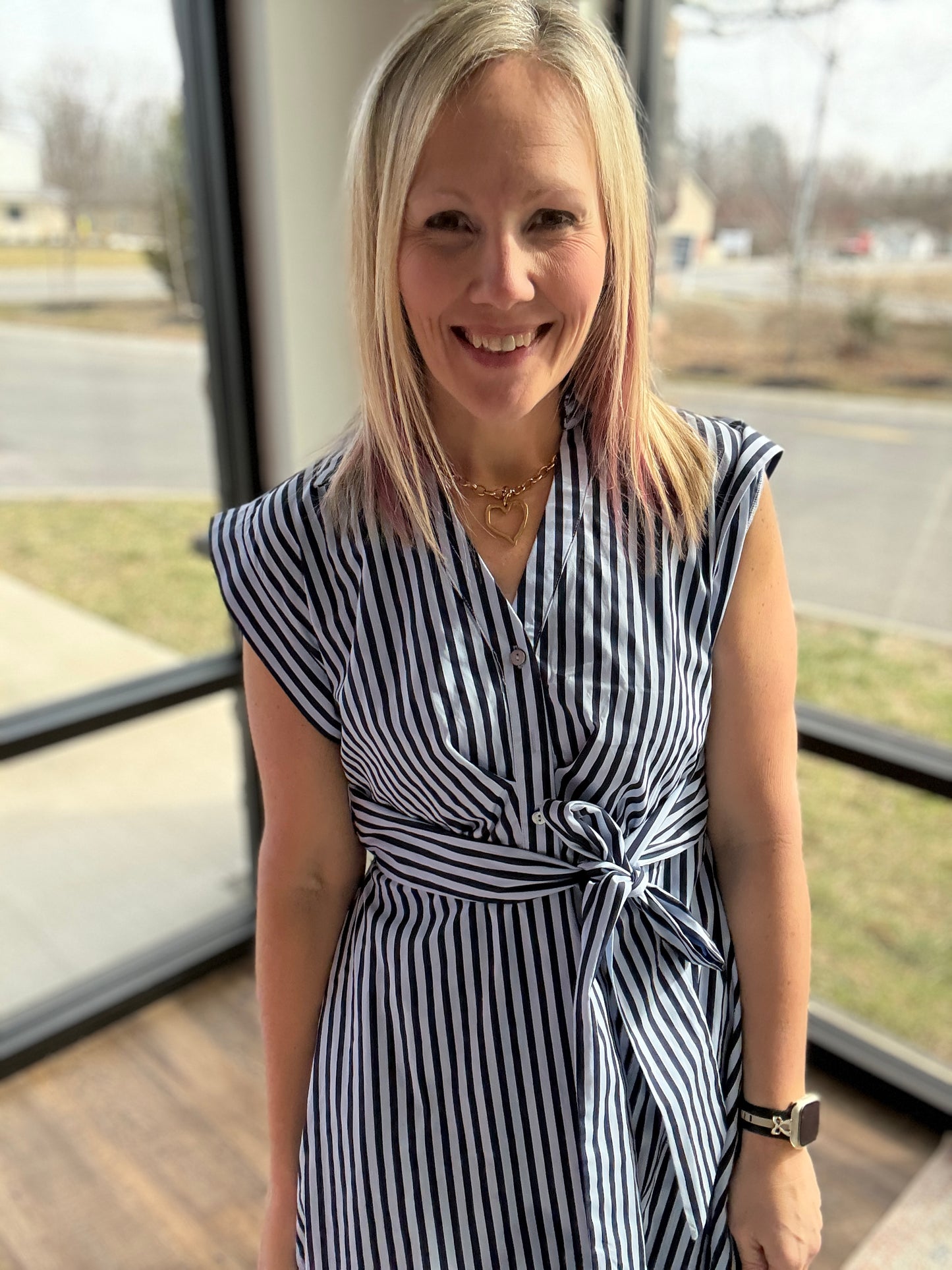 Fresh Lines Maxi Dress- Navy