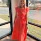 Fresh Lines Maxi Dress- Pink