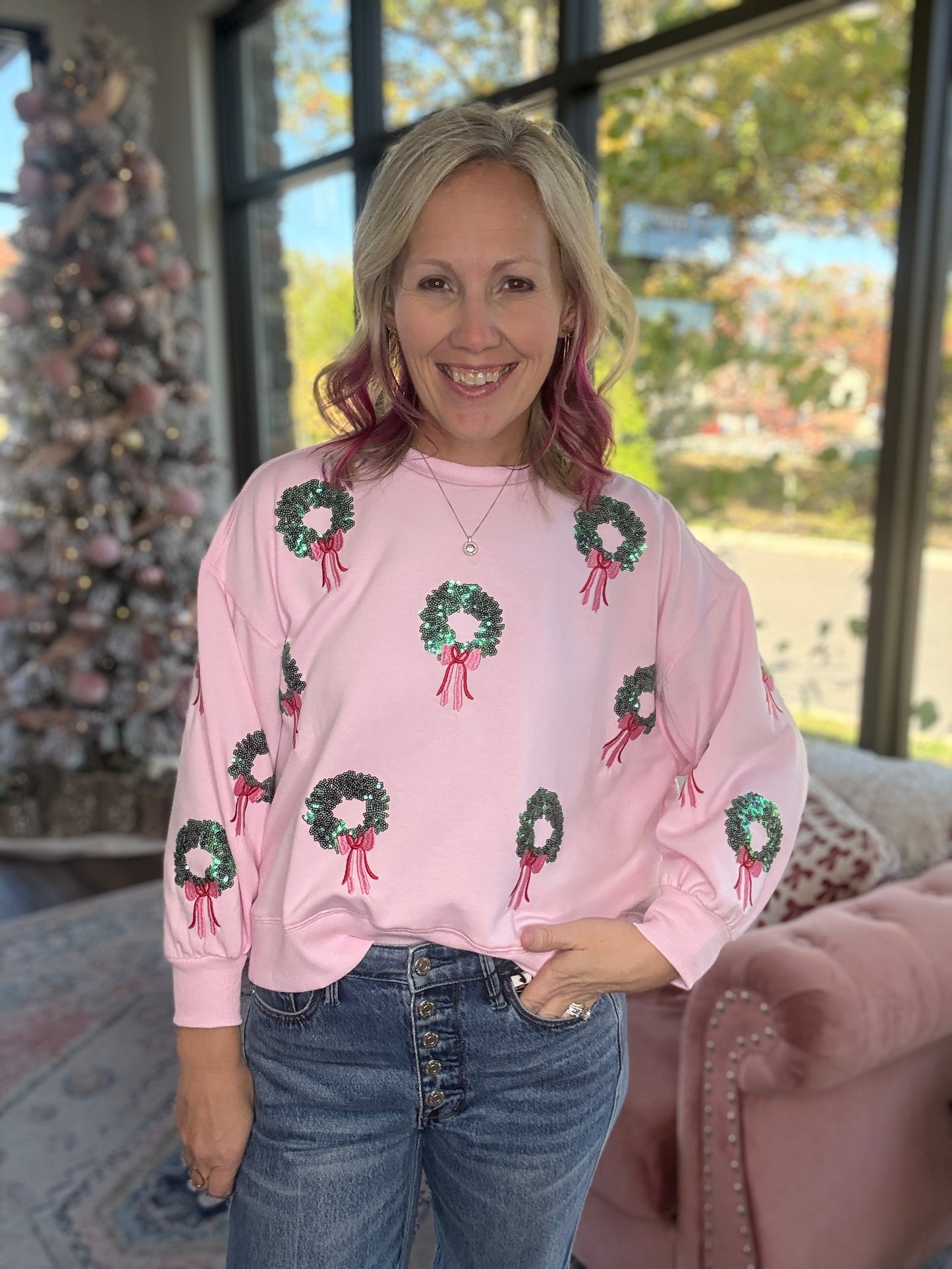 Merry in Pink Sweatshirt