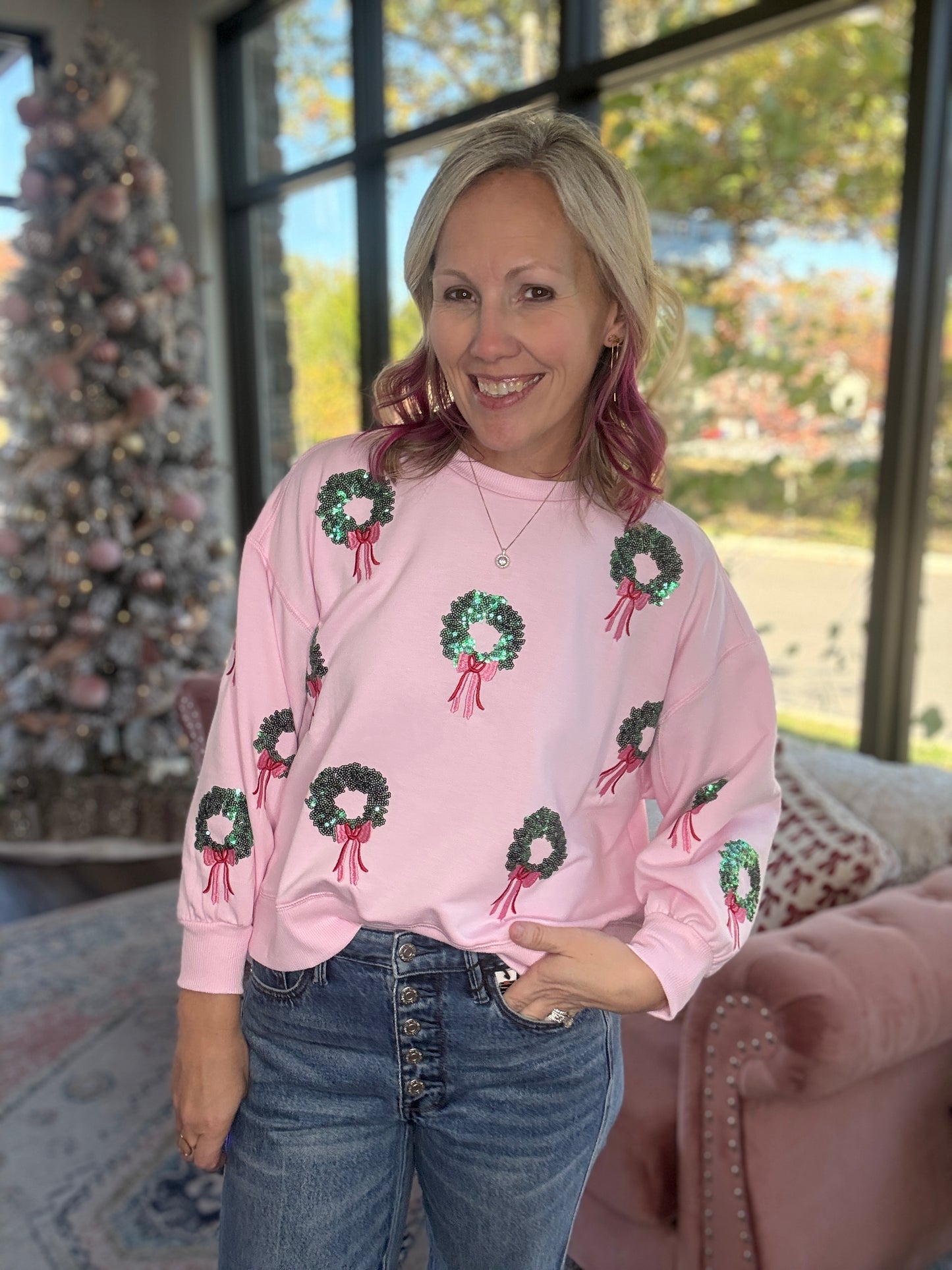 Merry in Pink Sweatshirt
