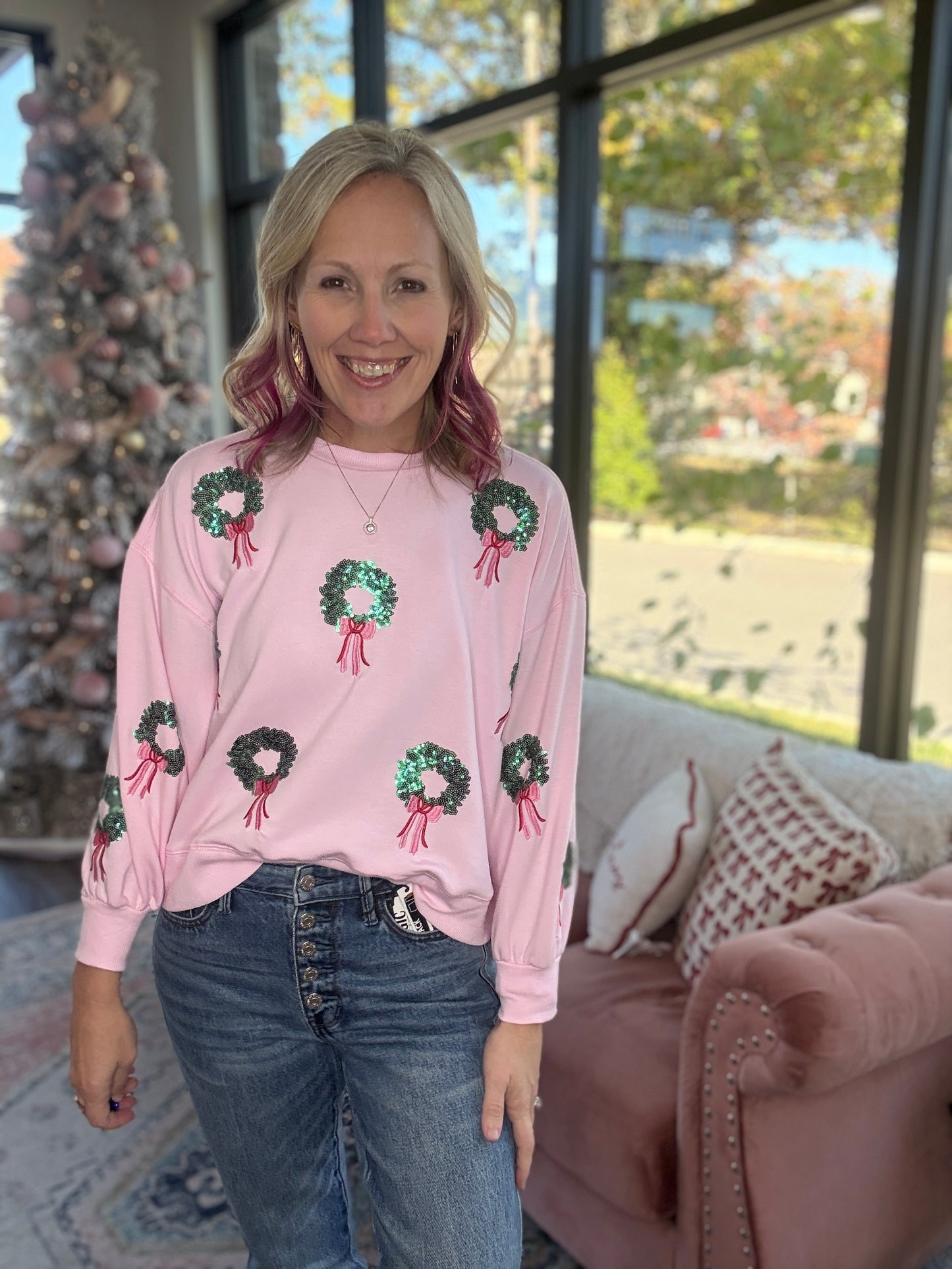 Merry in Pink Sweatshirt