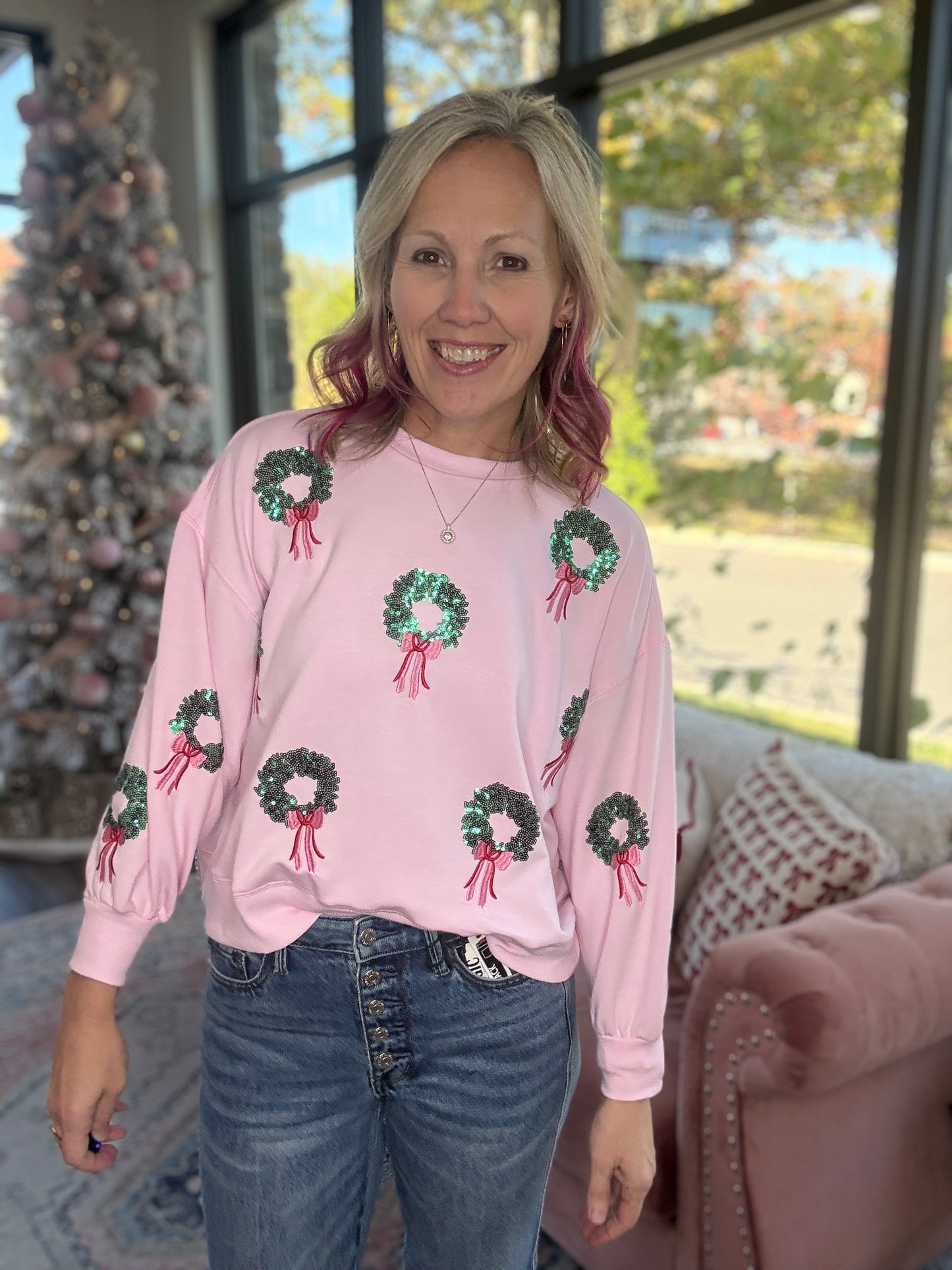 Merry in Pink Sweatshirt