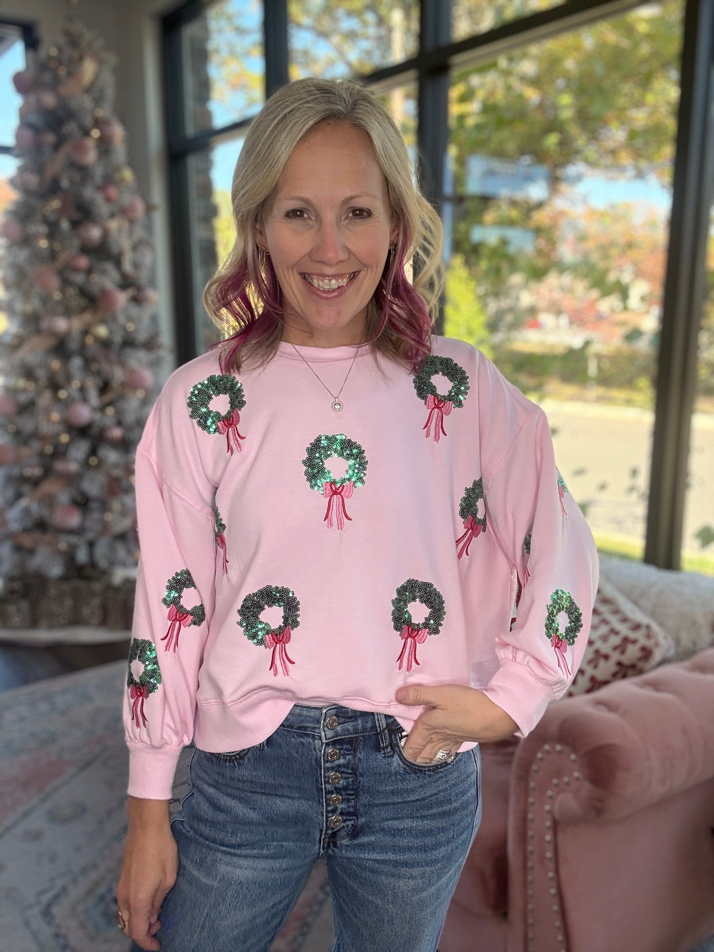 Merry in Pink Sweatshirt