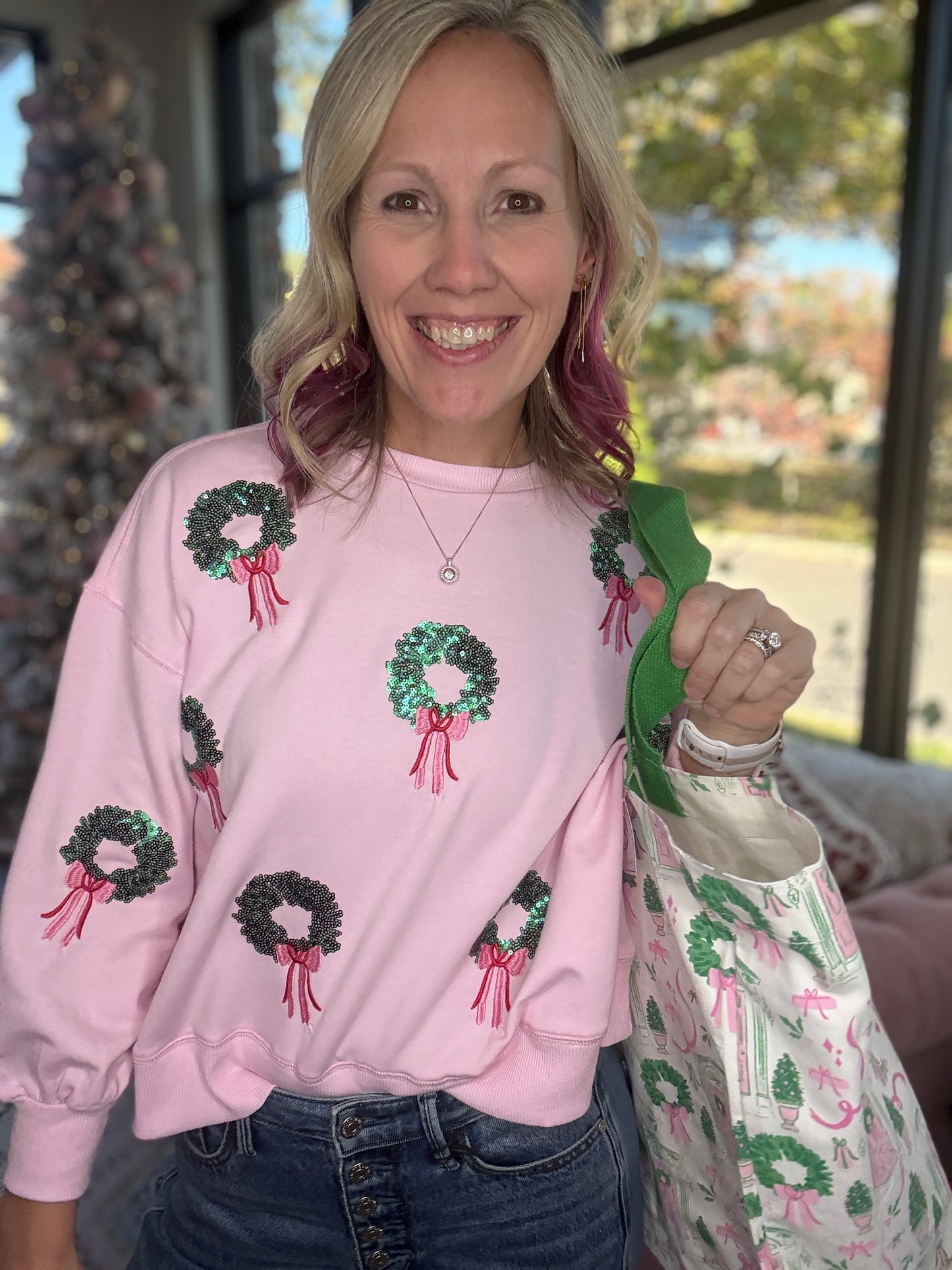 Merry in Pink Sweatshirt