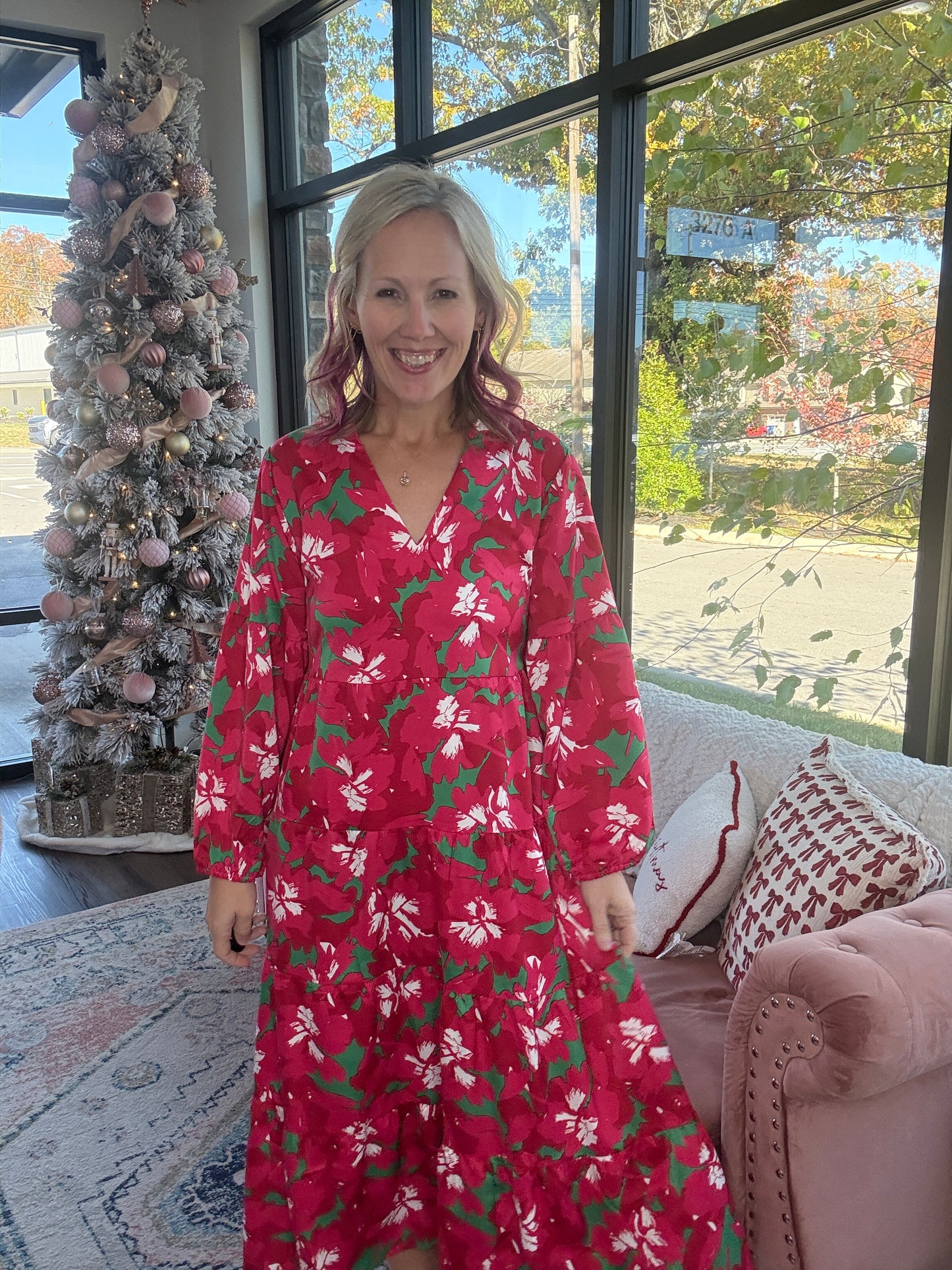 Pretty Poinsettias Dress