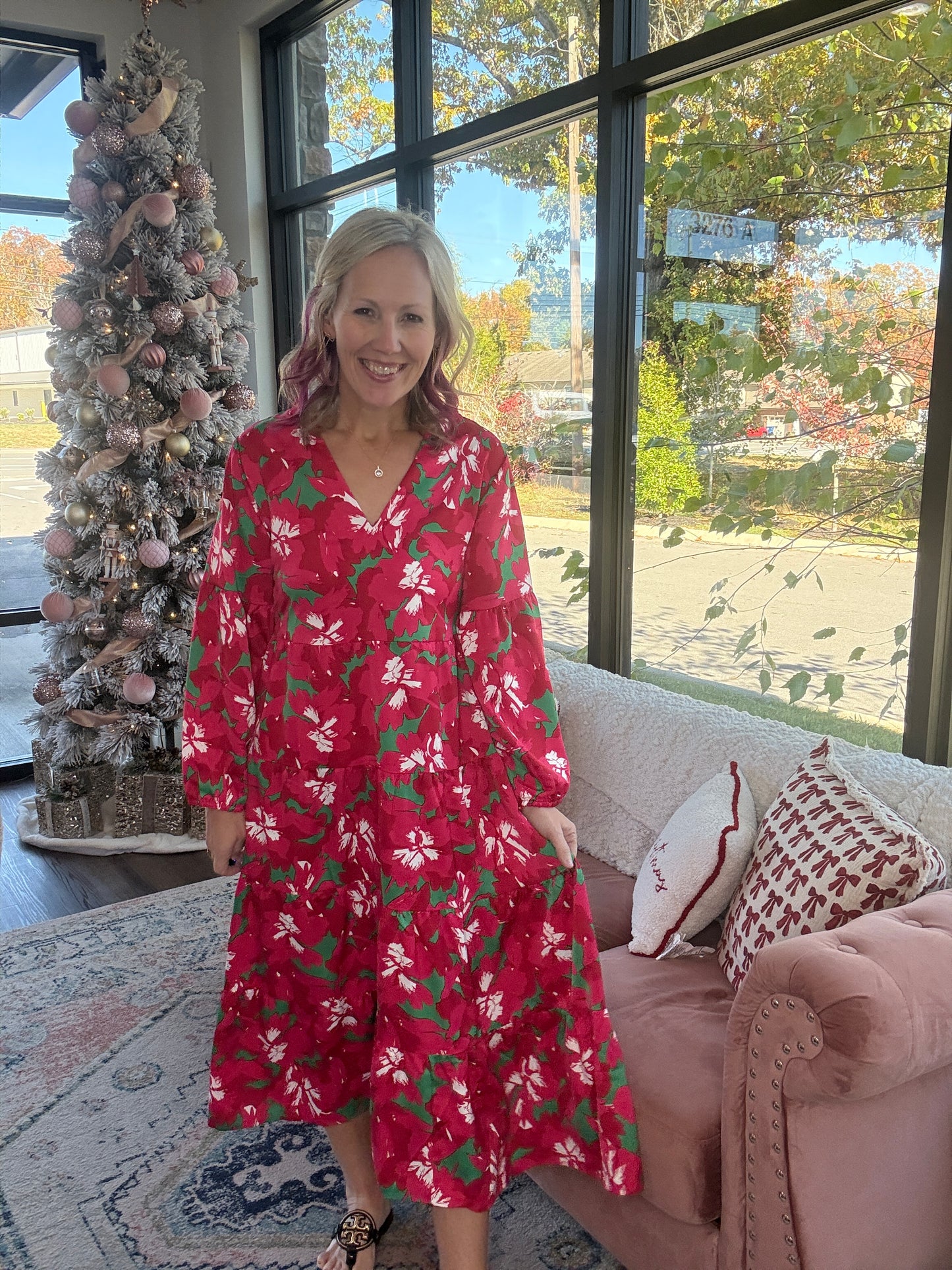 Pretty Poinsettias Dress