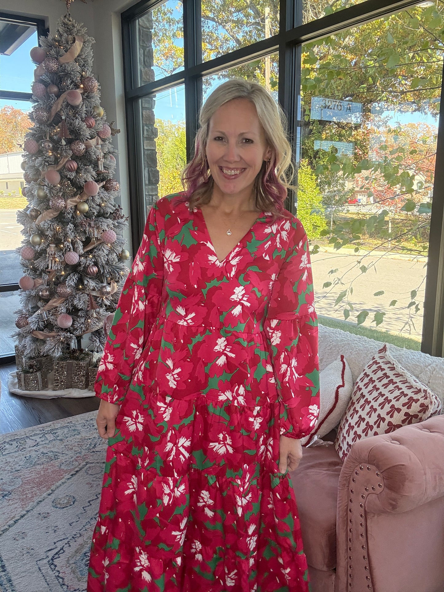 Pretty Poinsettias Dress