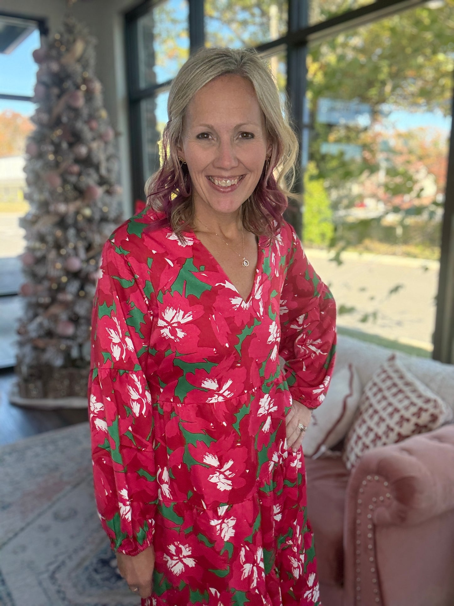 Pretty Poinsettias Dress