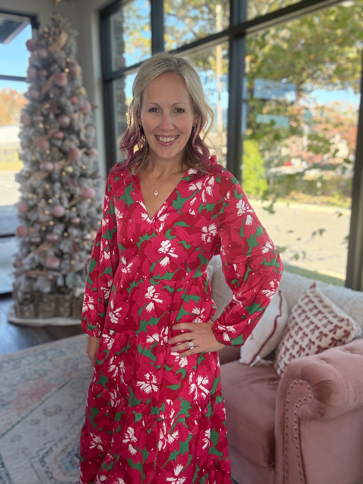 Pretty Poinsettias Dress