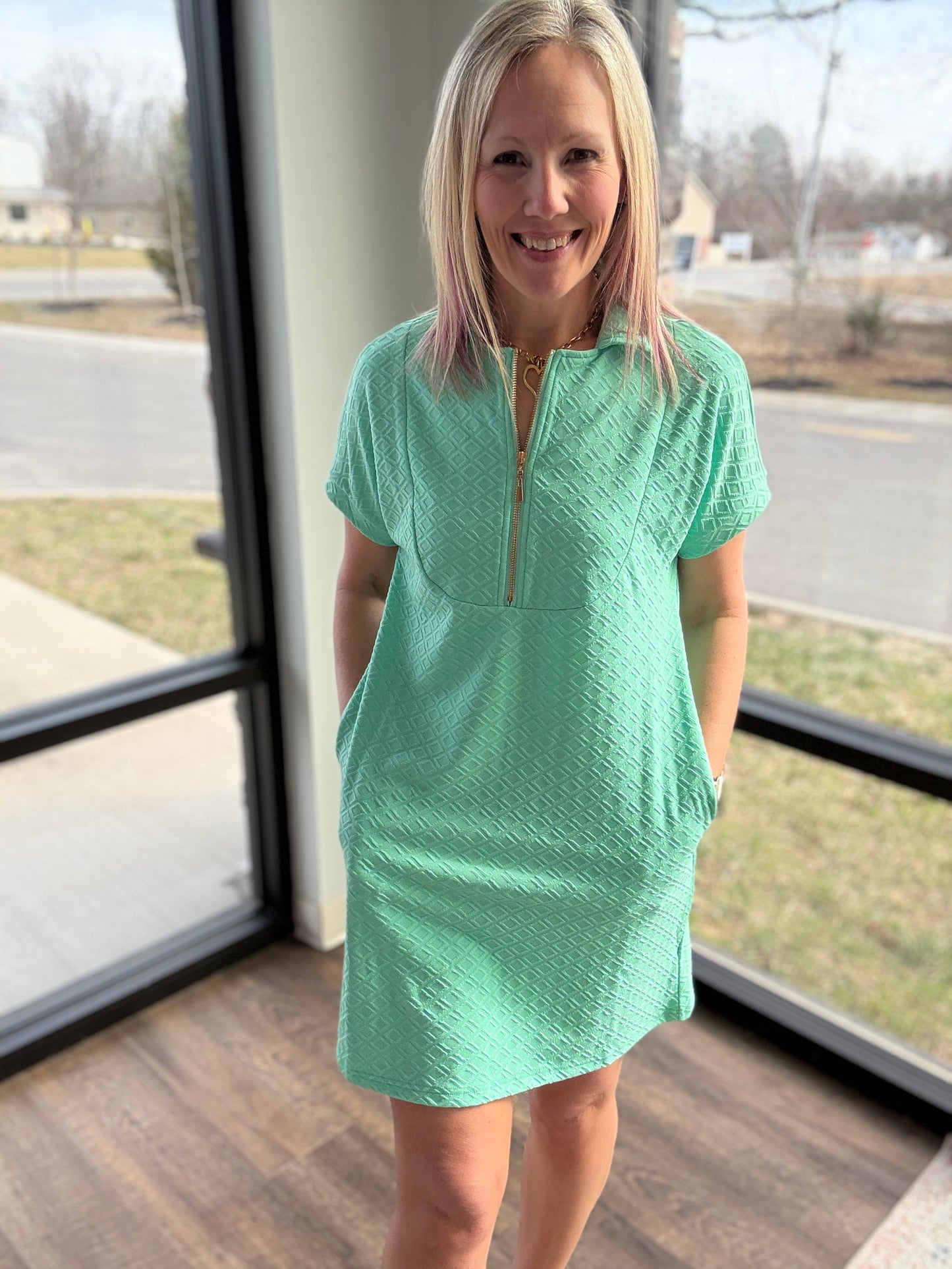 Spearmint Zip Dress